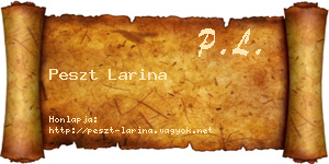 Peszt Larina névjegykártya